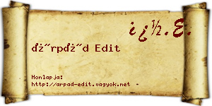 Árpád Edit névjegykártya
